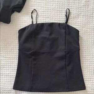 Girlfriend Collective Black Camisole Strapless Top